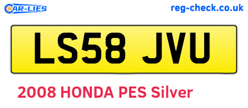 LS58JVU are the vehicle registration plates.