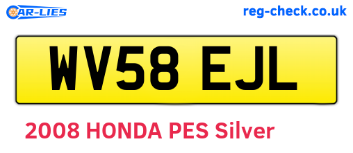 WV58EJL are the vehicle registration plates.