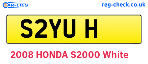S2YUH are the vehicle registration plates.
