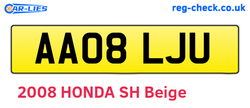 AA08LJU are the vehicle registration plates.