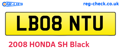 LB08NTU are the vehicle registration plates.