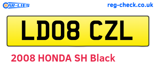 LD08CZL are the vehicle registration plates.