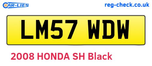 LM57WDW are the vehicle registration plates.
