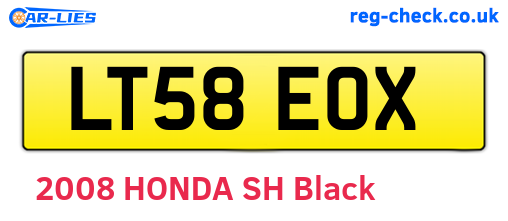 LT58EOX are the vehicle registration plates.