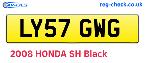 LY57GWG are the vehicle registration plates.