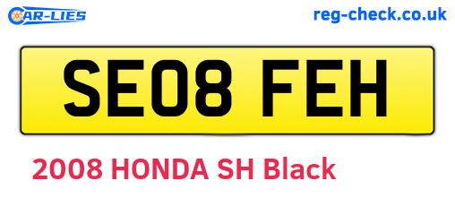 SE08FEH are the vehicle registration plates.