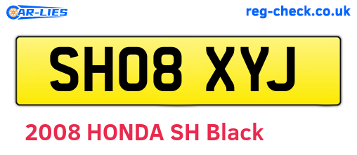 SH08XYJ are the vehicle registration plates.