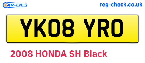 YK08YRO are the vehicle registration plates.