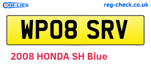 WP08SRV are the vehicle registration plates.