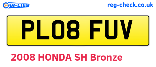 PL08FUV are the vehicle registration plates.