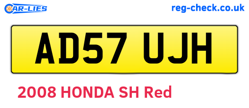 AD57UJH are the vehicle registration plates.