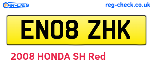 EN08ZHK are the vehicle registration plates.