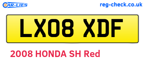 LX08XDF are the vehicle registration plates.