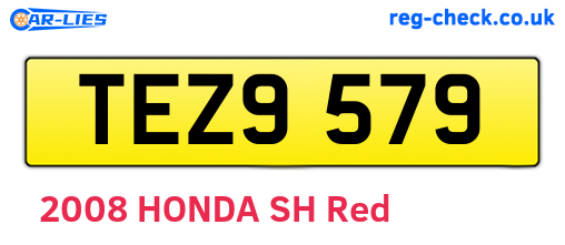 TEZ9579 are the vehicle registration plates.