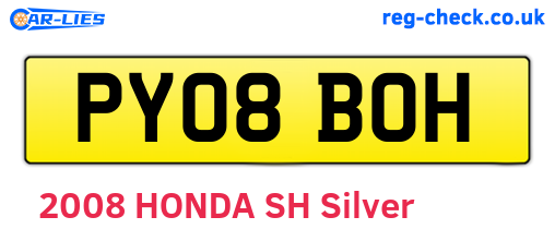 PY08BOH are the vehicle registration plates.