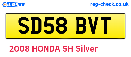 SD58BVT are the vehicle registration plates.
