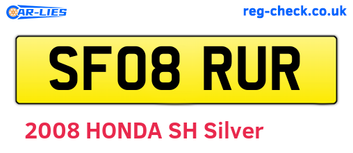 SF08RUR are the vehicle registration plates.