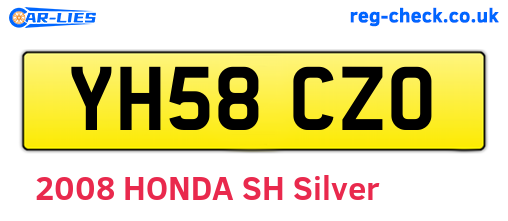 YH58CZO are the vehicle registration plates.