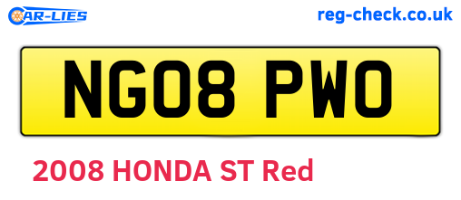 NG08PWO are the vehicle registration plates.