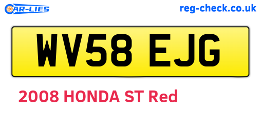 WV58EJG are the vehicle registration plates.