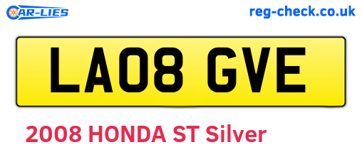 LA08GVE are the vehicle registration plates.