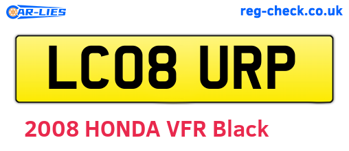 LC08URP are the vehicle registration plates.