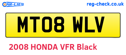 MT08WLV are the vehicle registration plates.