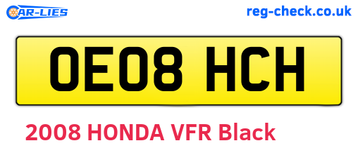 OE08HCH are the vehicle registration plates.