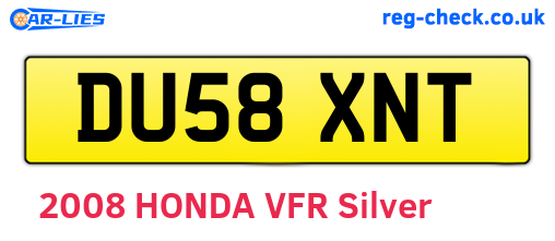DU58XNT are the vehicle registration plates.