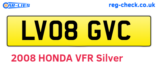 LV08GVC are the vehicle registration plates.