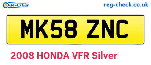 MK58ZNC are the vehicle registration plates.