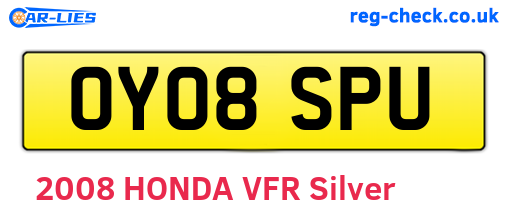 OY08SPU are the vehicle registration plates.