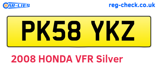 PK58YKZ are the vehicle registration plates.