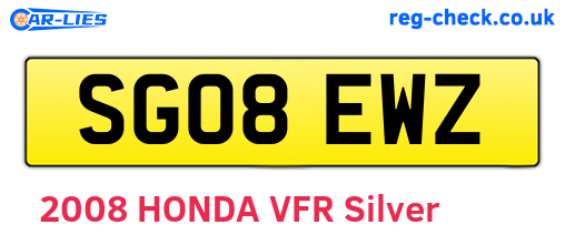 SG08EWZ are the vehicle registration plates.