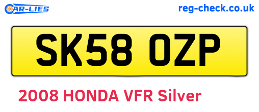 SK58OZP are the vehicle registration plates.