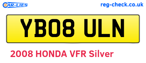 YB08ULN are the vehicle registration plates.