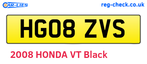 HG08ZVS are the vehicle registration plates.