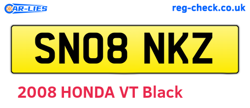 SN08NKZ are the vehicle registration plates.