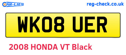 WK08UER are the vehicle registration plates.