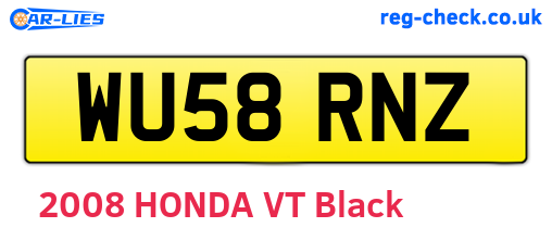 WU58RNZ are the vehicle registration plates.