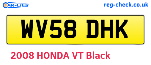 WV58DHK are the vehicle registration plates.