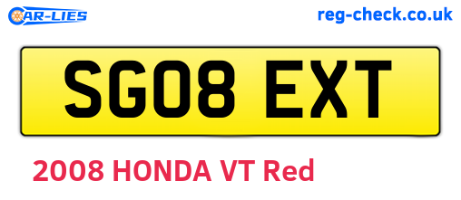 SG08EXT are the vehicle registration plates.