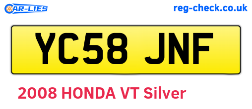 YC58JNF are the vehicle registration plates.