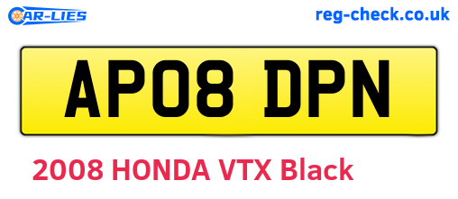 AP08DPN are the vehicle registration plates.