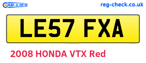 LE57FXA are the vehicle registration plates.