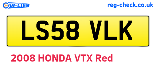 LS58VLK are the vehicle registration plates.