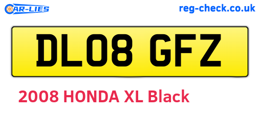 DL08GFZ are the vehicle registration plates.
