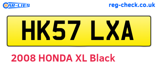 HK57LXA are the vehicle registration plates.