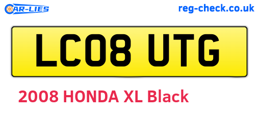 LC08UTG are the vehicle registration plates.