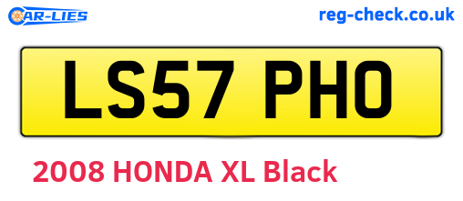 LS57PHO are the vehicle registration plates.